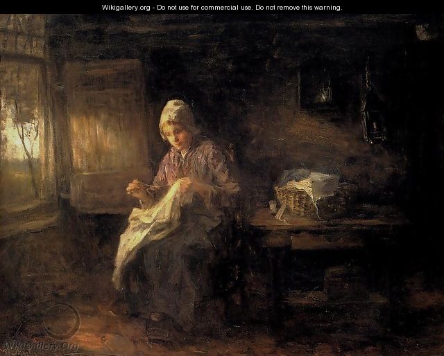 A Woman Sewing - Jozef Israels