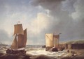 Fisherfolk and Ships by the Coast - Abraham Hulk Snr