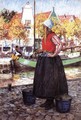 Woman Along Canal (or A Young Dutch Girl) - George Hitchcock