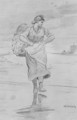 A Fisher Girl on Beach (Sketch for illustration of 