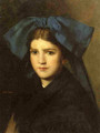 Portrait of a Young Girl with a Bow in Her Hair - Jean-Jacques Henner