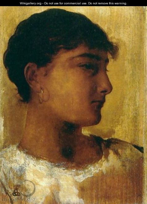 Study of a Young Girls Head, another view - Edwin Longsden Long