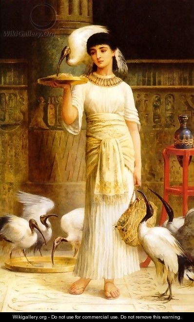 Ale the Attendant of the Sacred Ibis in the Temple of Isis - Edwin Longsden Long