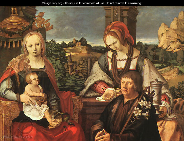 Madonna and Child with Mary Magdalene and a Donor - Lucas Van Leyden