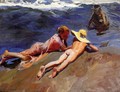 On the Sand, Valencia Beach - Joaquin Sorolla y Bastida