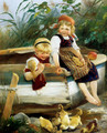 Feeding The Ducklings - Karl Raupp