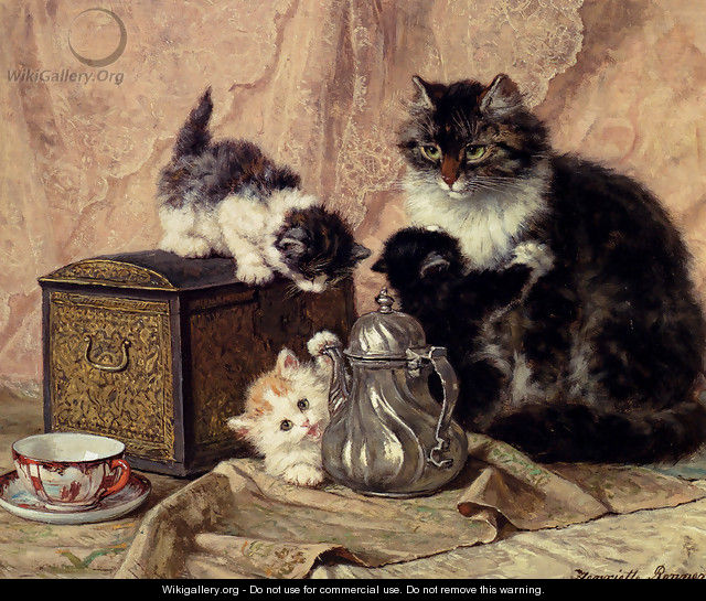 Teatime For Kittens - Henriette Ronner-Knip