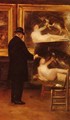 Autoportrait: Copiant Un Tableau De Bouguereau (Self Portrait: Copying A Painting By Bouguereau) - George Louis Hyon