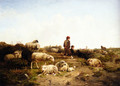 Shepherd Boys With Their Flock - Cornelis van Leemputten