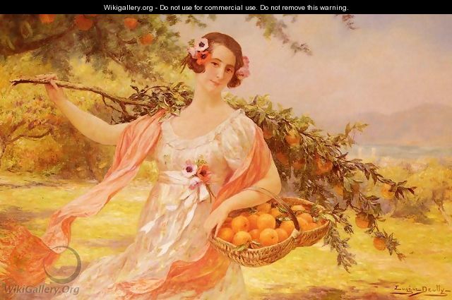 Femme Aux Oranges (Lady with Oranges) - Eugene Auguste Francois Deully