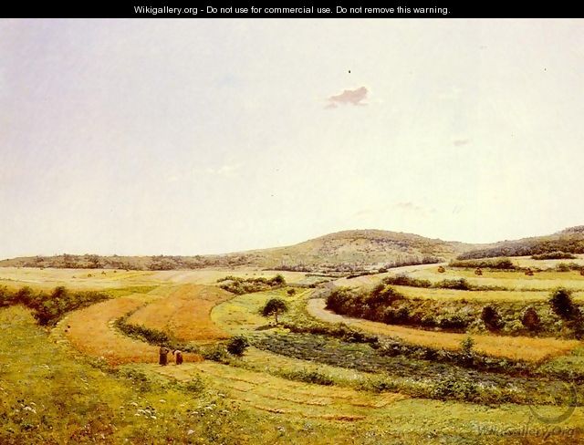 Harvesters In An Extensive Landscape - Jean Ferdinand Monchablon