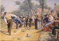 A Game of Bowls in the Village Square - Remy Cogghe