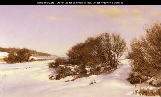 Winter Near The Lake - Janus Andreas Bartholin La Cour