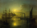 The Moonlit Harbour - Petrus Van Schendel