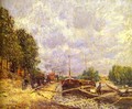 Barges In Billancourt Les Peniches A Billancourt - Alfred Sisley