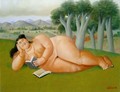 Woman Reading Mujer Leyendo - Fernando Botero