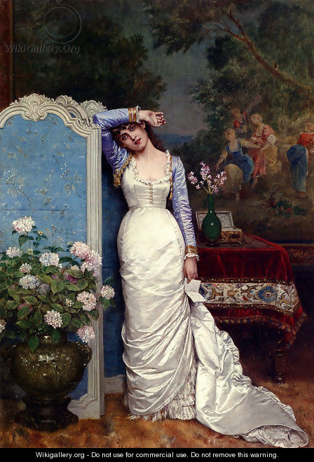 Young Woman In An Interior - Auguste Toulmouche
