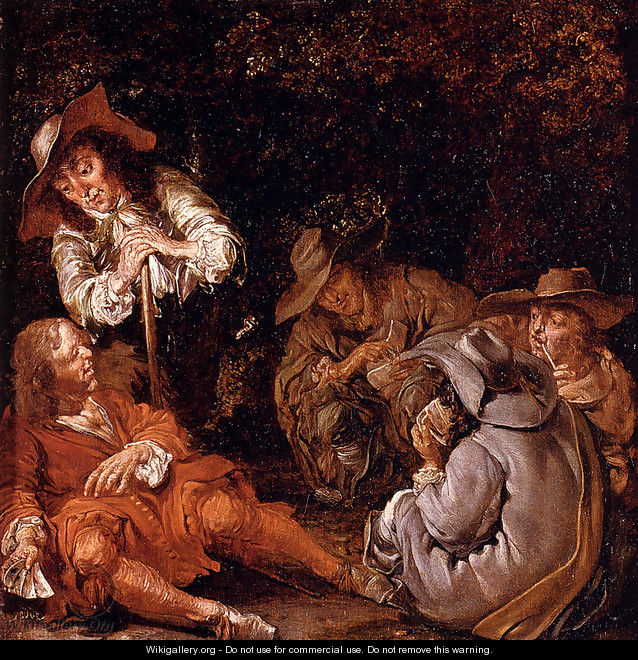 Travelers Resting On A Path - Pieter Codde