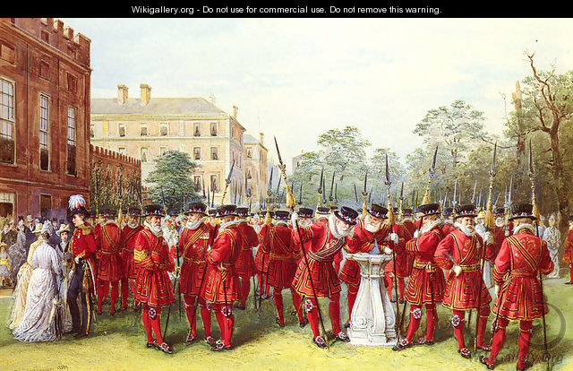 The Parade Of The Yeomen Of The Guard At Clarence House - Nicholas Chevalier