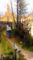 Karin I Grez, Hostmotiv (Karin in Grez, Autumn) - Carl Larsson