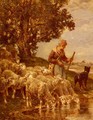 A Shepherdess Watering Her Flock - Charles Émile Jacque