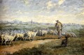 Landscape with a Flock of Sheep - Charles Émile Jacque