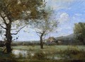 Meadow with Two Large Trees - Jean-Baptiste-Camille Corot