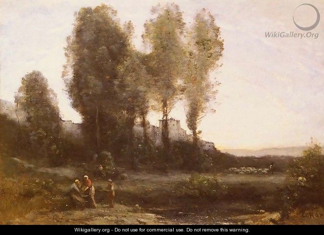 Le Monastere Derriere Les Arbres (The Monastery Behind the Trees) - Jean-Baptiste-Camille Corot