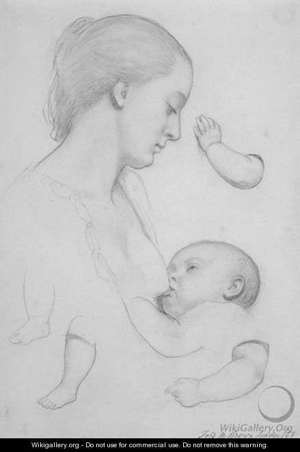 The Young Mother: sheet of studies - Ford Madox Brown