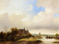 Travellers On A Path, Haarlem In The Distance - Jan Jacob Coenraad Spohler