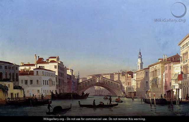 The Rialto Bridge, Venice - Ippolito Caffi