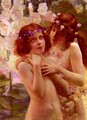 Deux Enfants Aux Couronnes De Fleurs (Two Children with Crowns of Flowers) - Gaston Bussiere