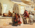 A Street Market Scene, India - Edwin Lord Weeks