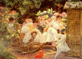 Ladies In A Garden - Jose Villegas y Cordero