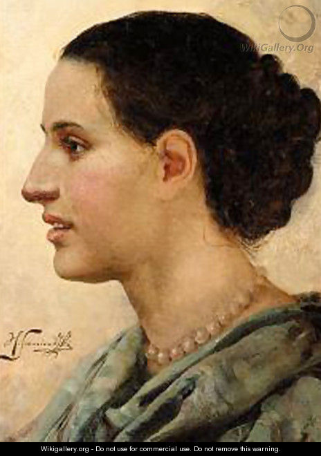 Portrait of a Young Woman - Henryk Hector Siemiradzki