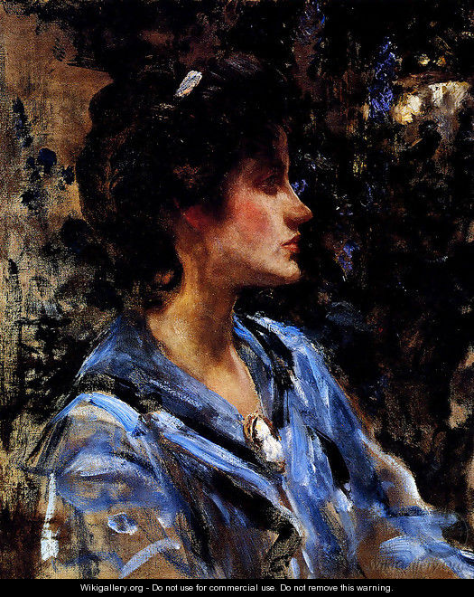 Young Woman In Blue -- Miss H. Strom - James Jebusa Shannon