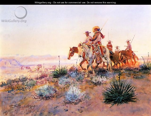 Mexican Buffalo Hunters - Charles Marion Russell