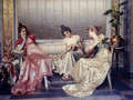 Elegant Figures In An Interior - Vittorio Reggianini