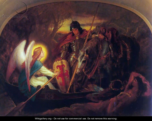 How an Angel rowed Sir Galahad across the Dern Mere - Sir Joseph Noel Paton