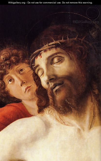 The Dead Christ Supported by Two Angels [detail] - Giovanni Bellini