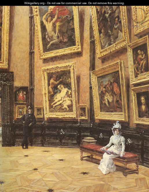 In The Louvre - Louis Beroud - WikiGallery.org, the largest gallery in ...