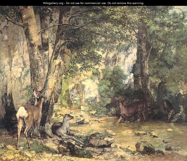 Shelter of the Roe Deer at the Stream of Plaisir-Fontaine, Doubs - Gustave Courbet