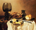 Breakfast Still Life With Roemer, Meat Pie, Lemon And Bread - Pieter Claesz.