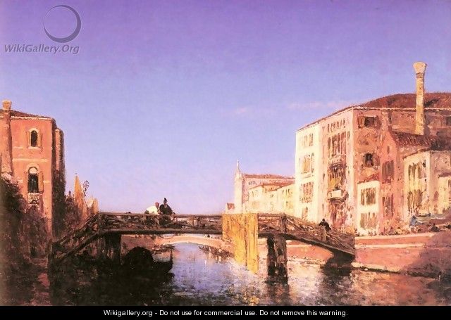 Le Pont de bois a Venise - Felix Ziem