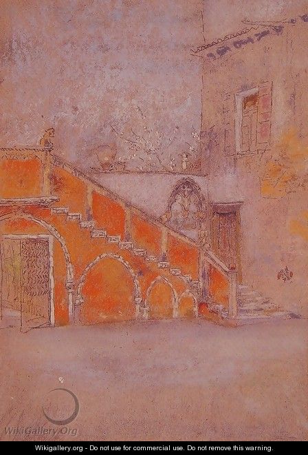 The Staircase: Note in Red - James Abbott McNeill Whistler