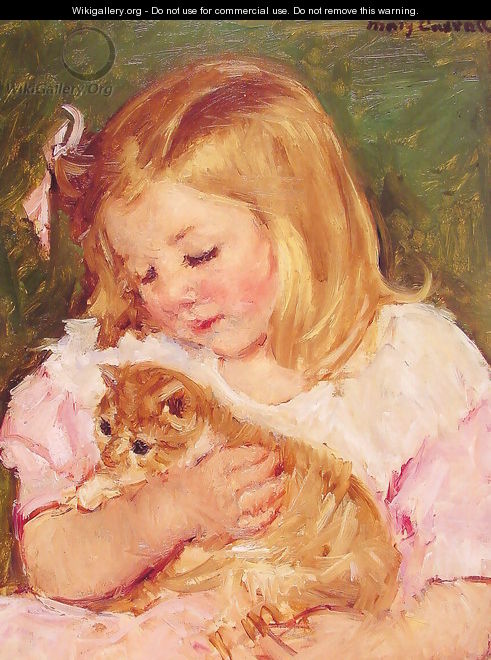 Sara Holding A Cat - Mary Cassatt