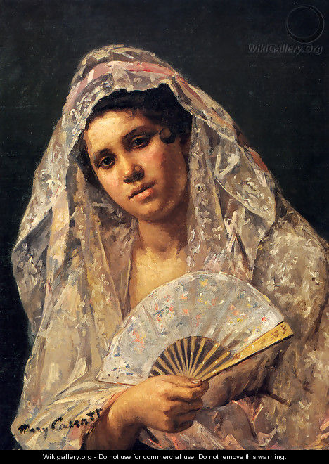 Spanish Dancer Wearing A Lace Mantilla - Mary Cassatt