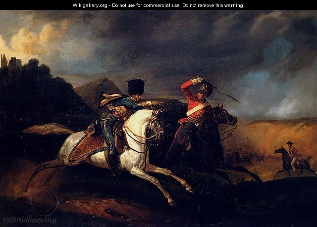 Two Soldiers On Horseback - Horace Vernet