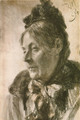 The Head of a Woman - Adolph von Menzel