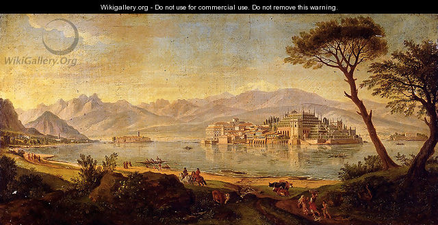 View Of Lake Maggiore With The Isola Bella - Caspar Andriaans Van Wittel